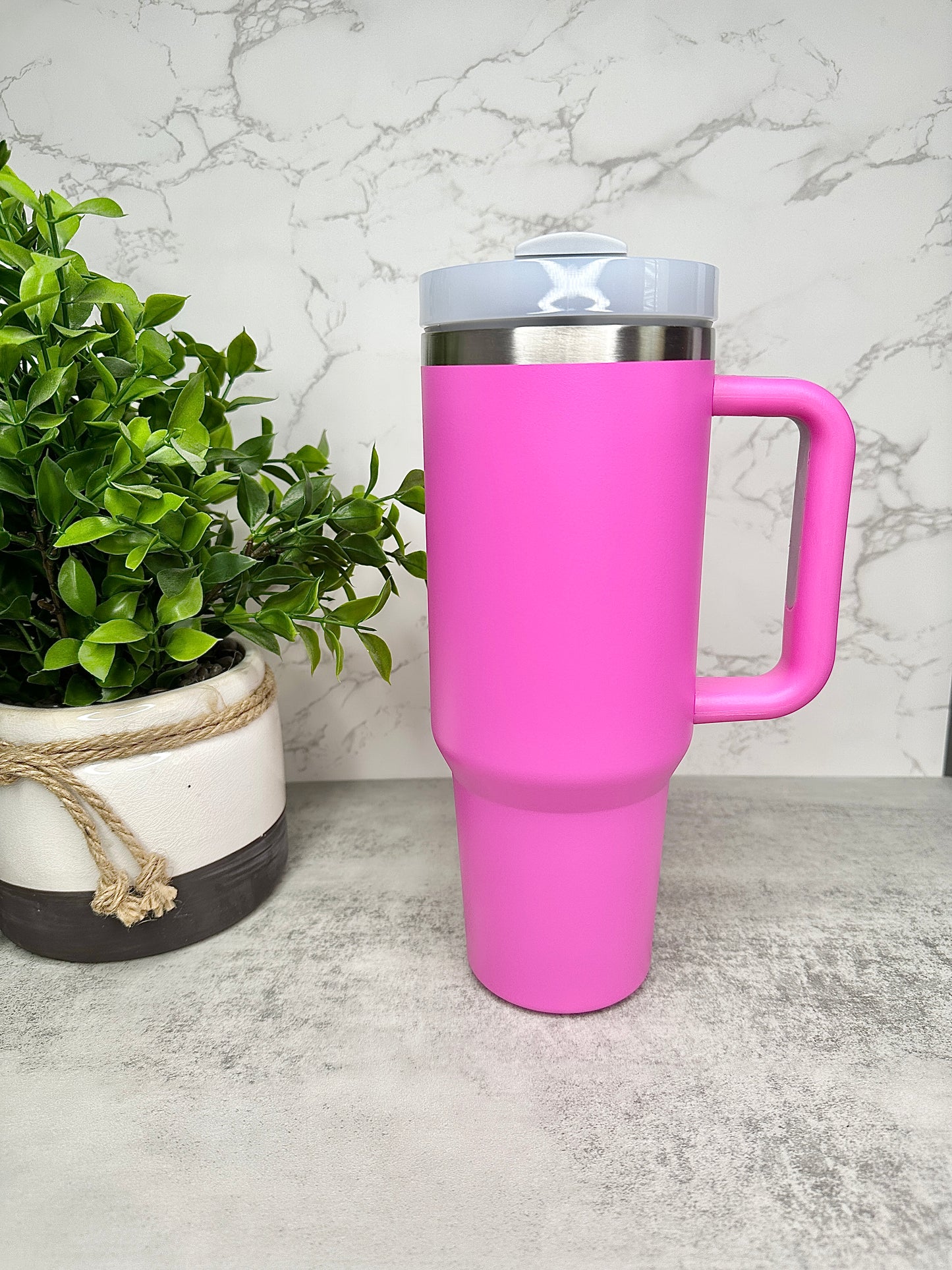 Pink 30oz Stanley Tumbler with handle